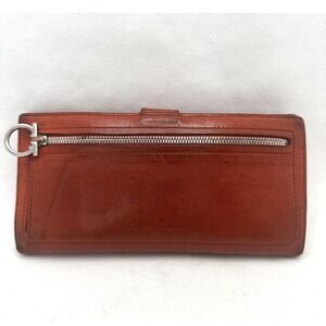 Salvatore Ferragamo Wallet Womens Leather Italy Snap Tab Coin Purse Organizer